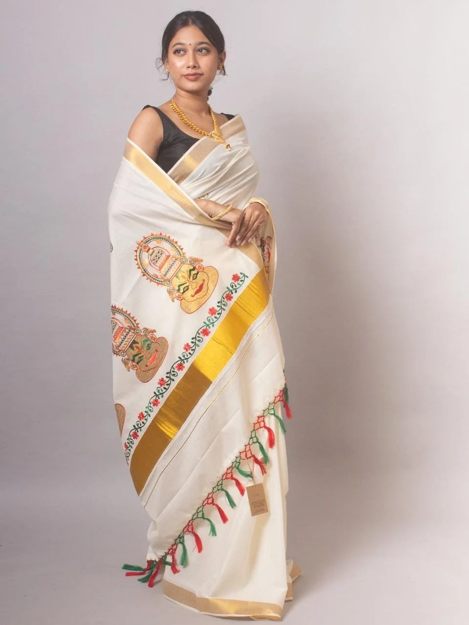 Kerala Theyyam Printed Cotton Saree